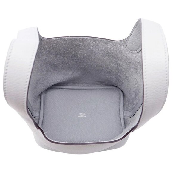 HERMES Picotin Lock Size PM Taurillon Clemence Blue Gacier - Picture 7 of 7